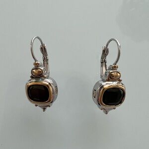 John Medeiros French Wire Earrings with Austrian Black Crystal